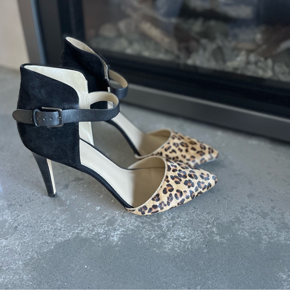 Nordstrom Brass Plum black and leopard heels